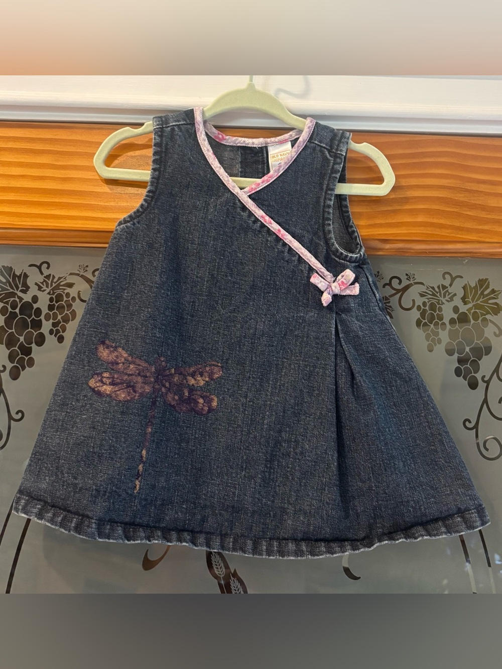 Vintage 2004 Old Navy Baby Denim Dragonfly Dress 3-6M